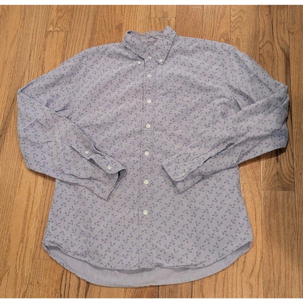 Cottagecore Preppy Yacht‎ J.Crew Men's Purple Xoxo Print Button Down Shirt b